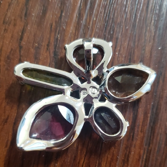 Swarovski Floral Crystal Pendant Chic Feminine Retro Y2K Boho - Picture 3 of 3